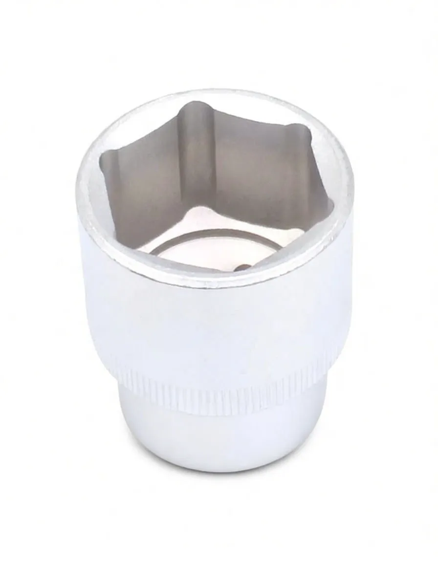 top view into a 6-point socket showing internal hex shape and knurled exterior band