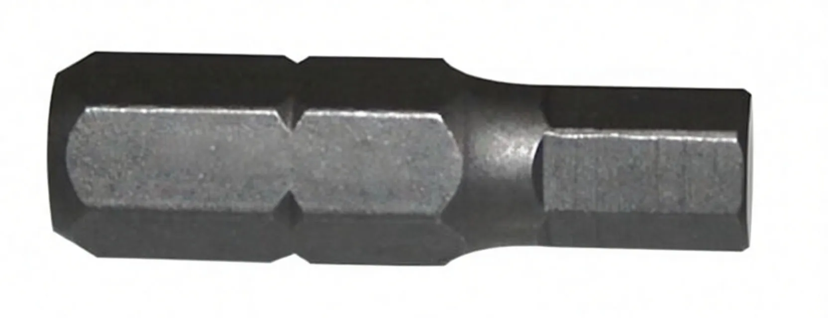 Technical diagram of a hex screwdriver bit with dimensions: 1/4" (6.35 mm) shank, L=25 mm, 8.0 and labeled L1 and ØD; hex cross-section shown