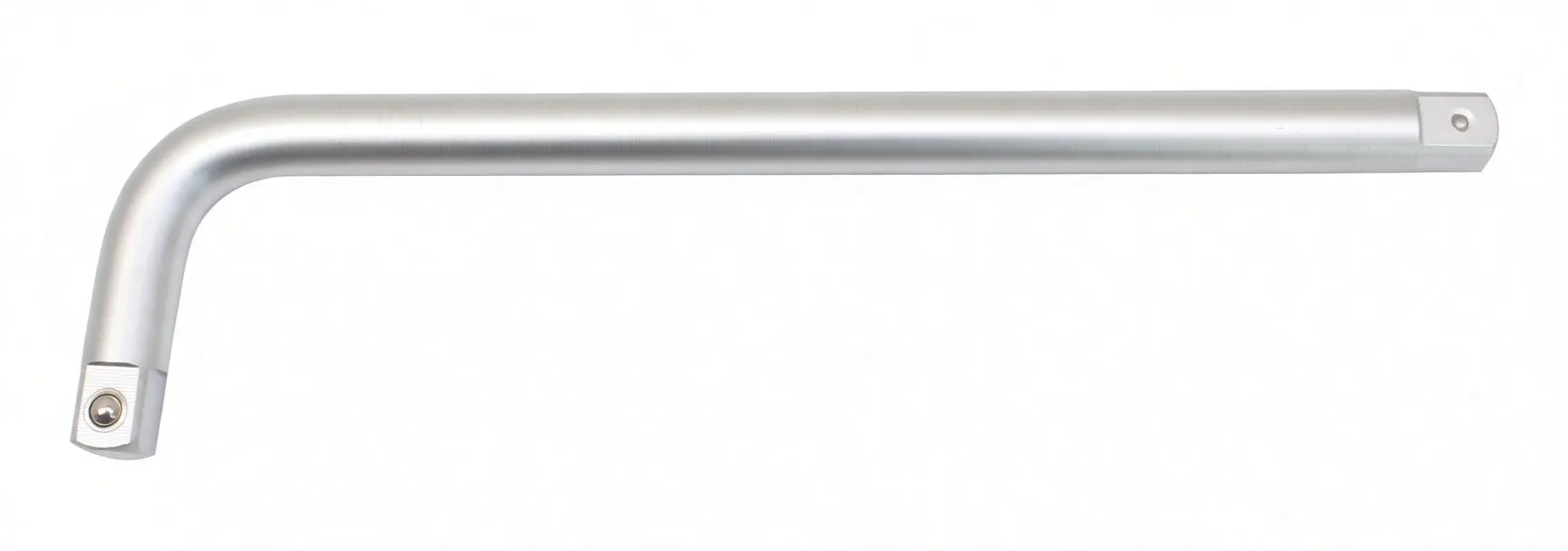 Angled L-handle showing knurled shaft and square drive end with ball detent