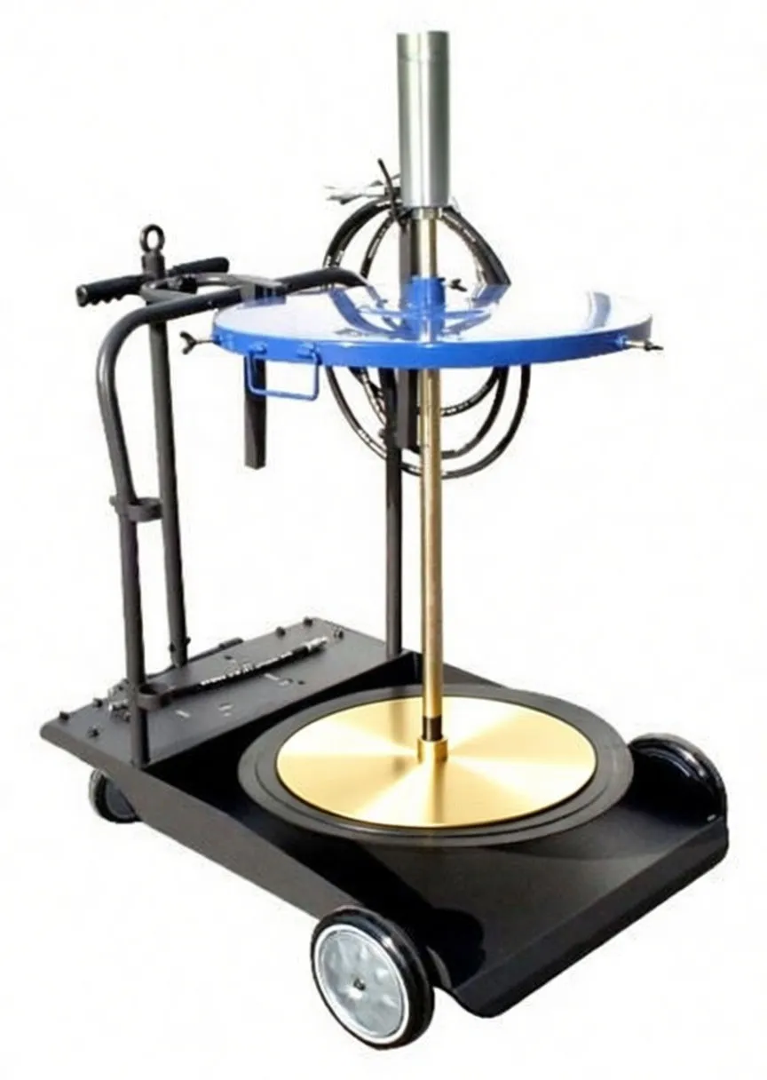 Mobile Lubricant Distribution Set with 50:1 Pump, Wheeled Trolley, and Complete Accessories