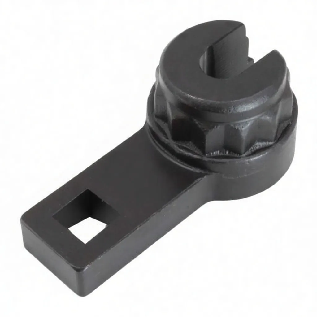 Angled top view of black rod guide wrench with ASTA A-MK634 text and square drive hole