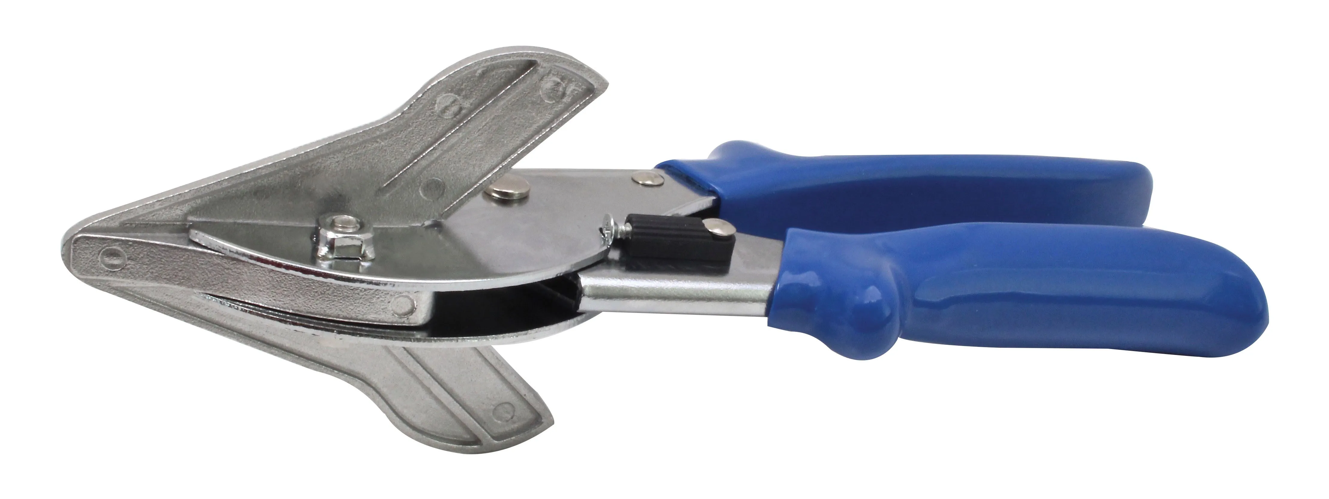 side view of shears with angle guide opened showing degree scales