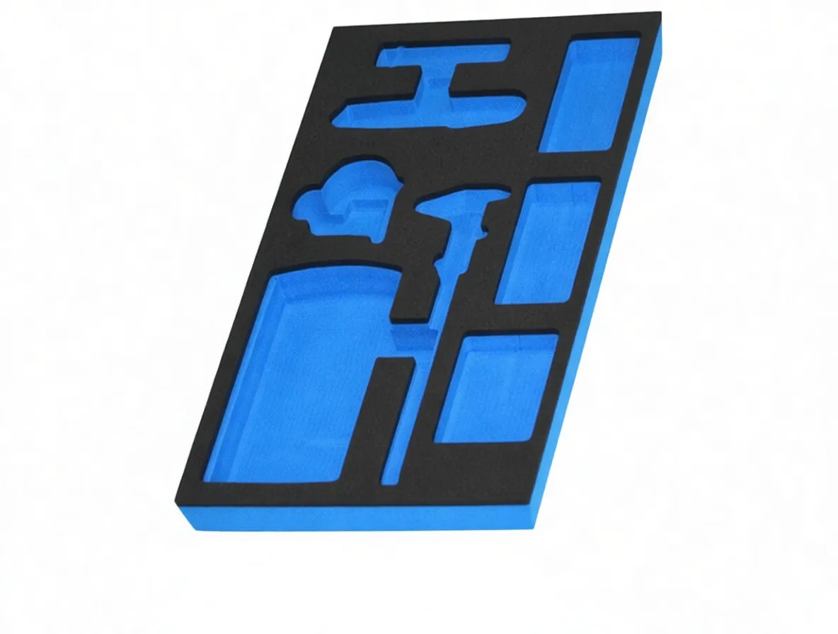Foam tool tray insert with cutouts, ASTA logo and 28 cm × 39 cm measurement arrows