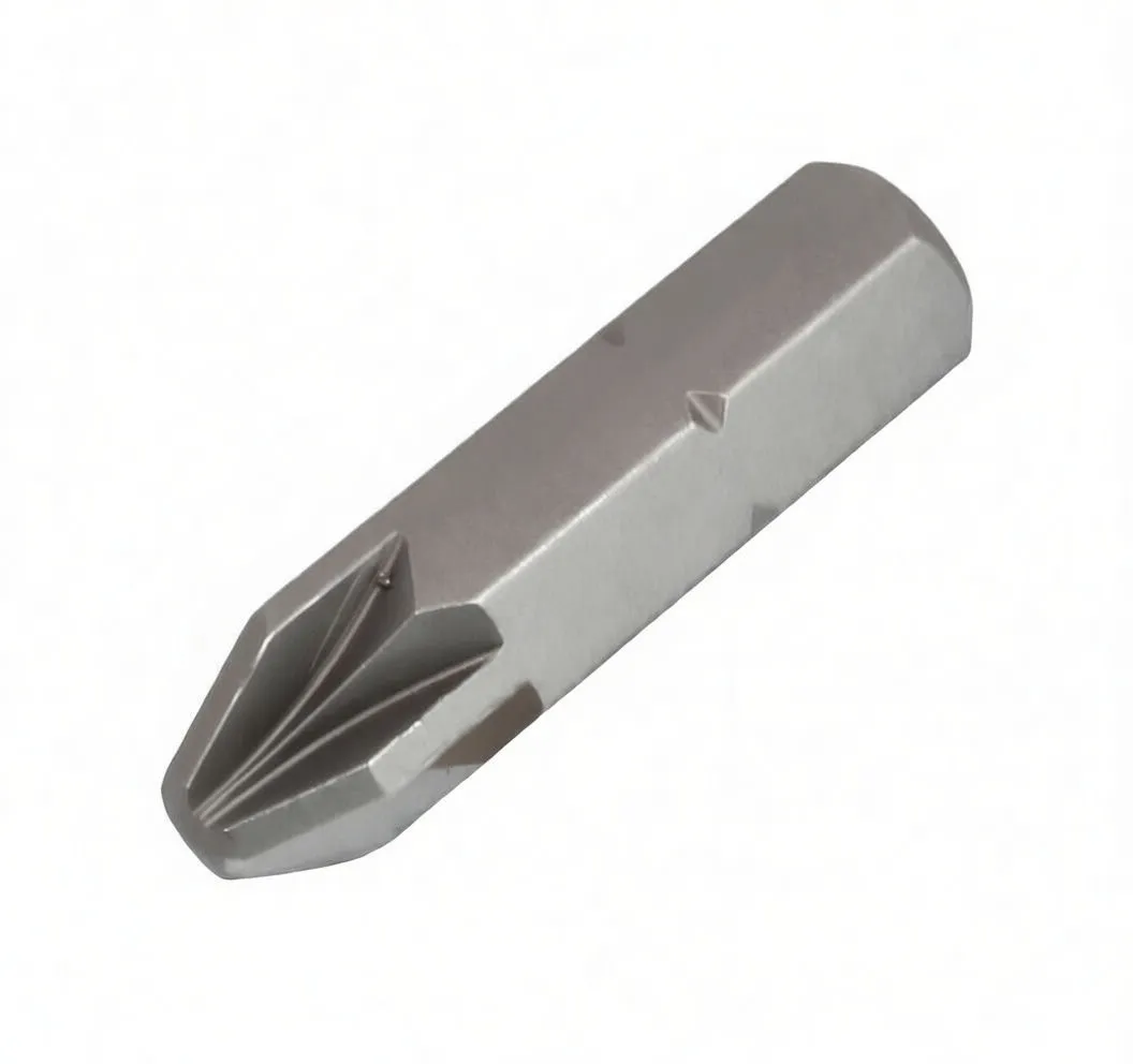 Side/top view of a hexagonal Phillips bit with ASTA marking, matte metal finish and PH tip.