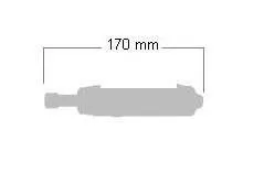 Silhouette diagram of collet chuck with dimension line showing 170 mm length