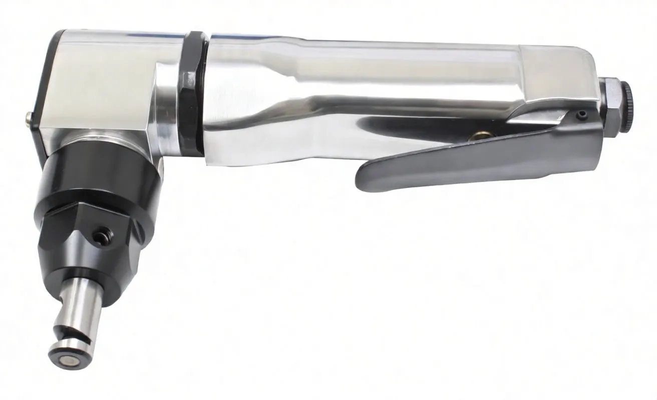 Top profile of ASTA A-A600 pneumatic cutting tool showing full chrome body, black trigger lever, and engraved model number on the head.