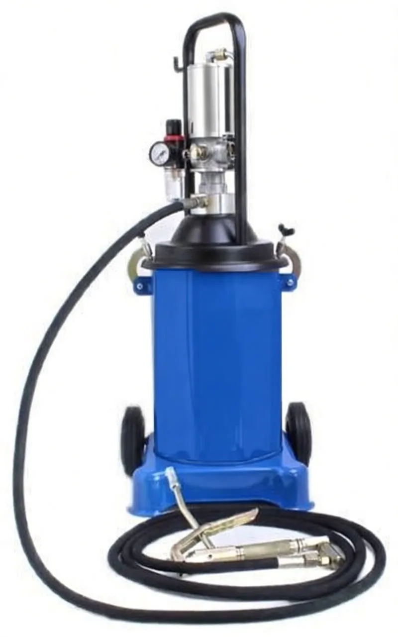 Pneumatic Grease Pump Mobile Unit, 13 kg Capacity, 2m Hose