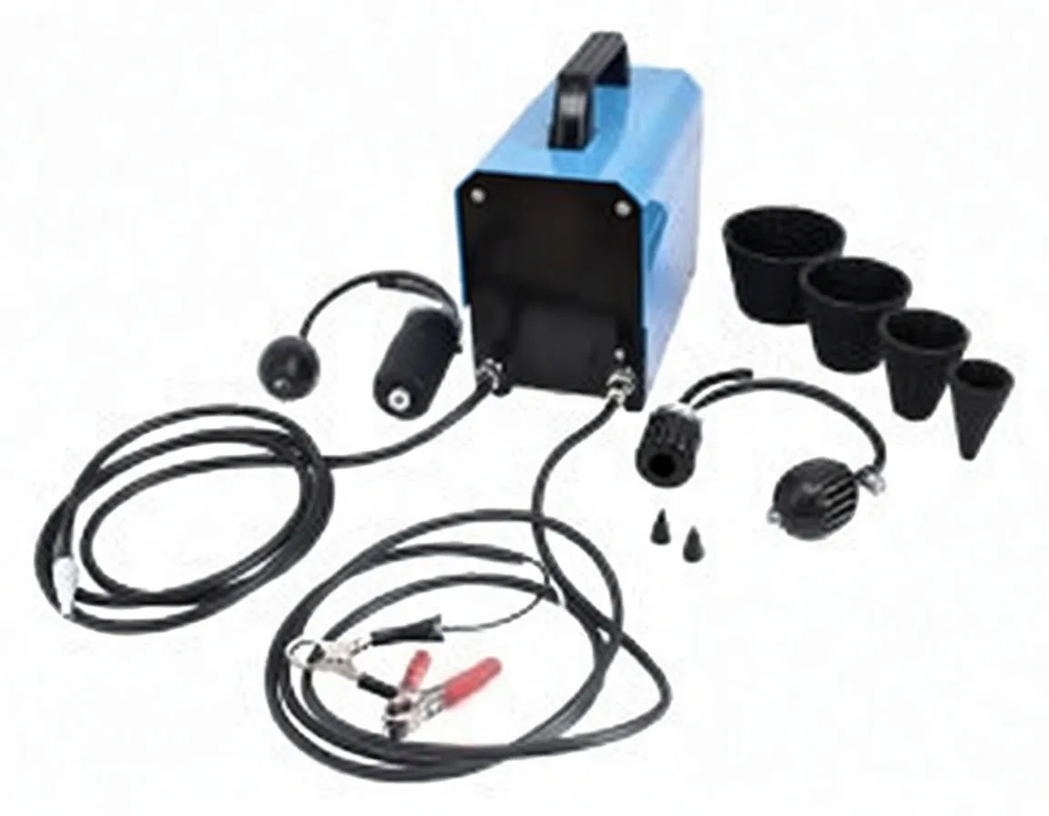 Front view with gauge, start button, air flow knob and on/off switch