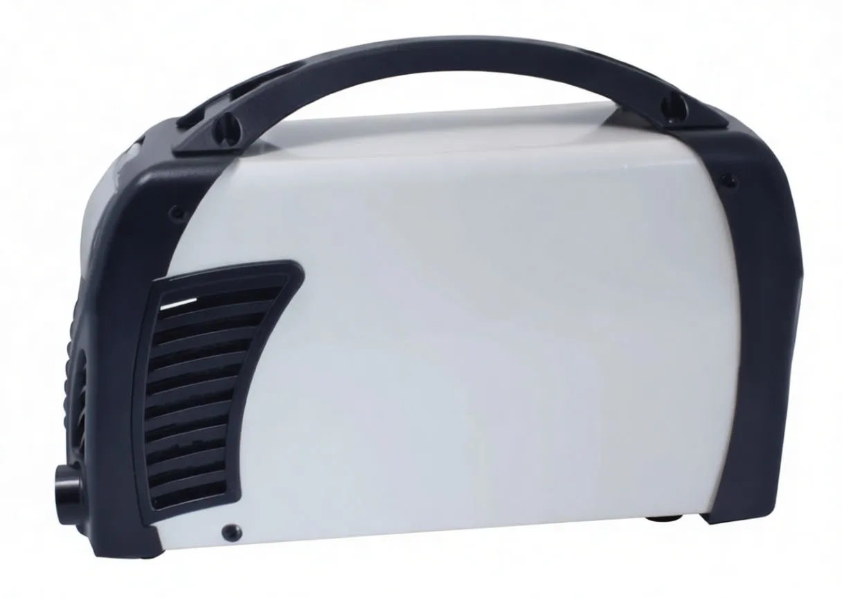 Side view of saTra MMA welder with logo and carry handle