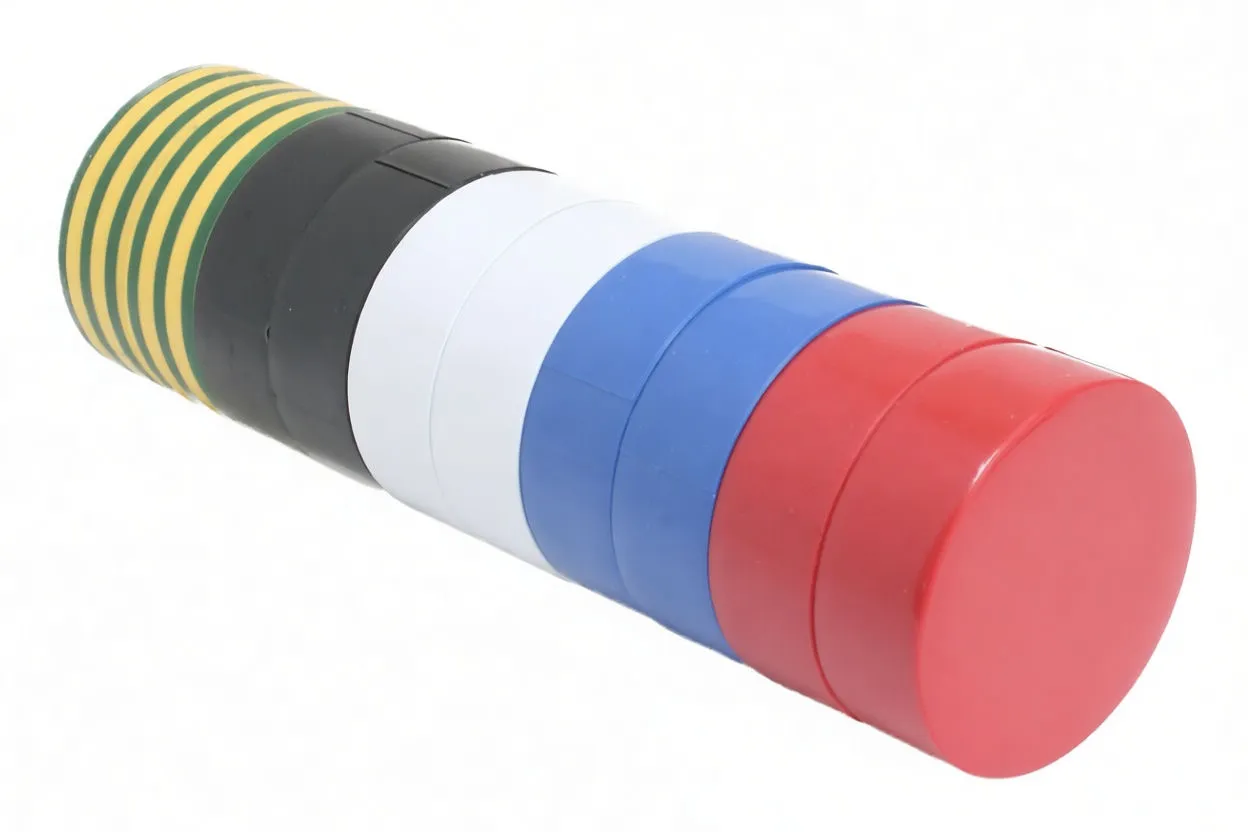 PVC Insulation Tape, 19mm Width, 10m Length, 0.13mm Thickness, 600V Rated, 10-Roll Color Assortment - Image 2