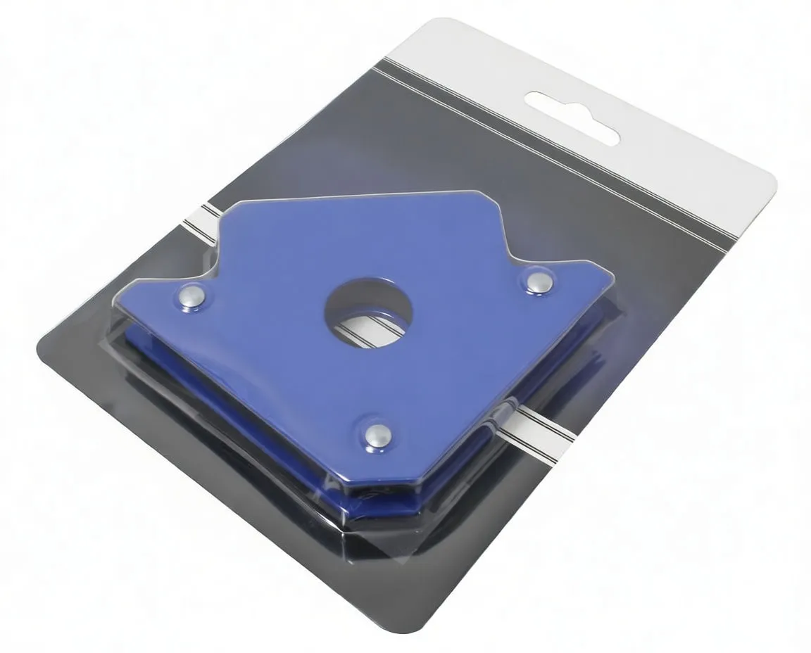 ASTA A-MAG25 magnetic holder in clear blister packaging on cardboard backing with barcode and 3" size badge