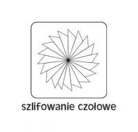 Icon of radial cutting edges with caption 'szlifowanie czołowe'