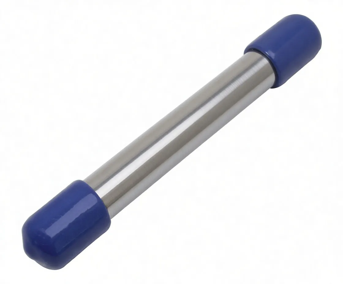 Vertical front view of rotary burr with engraved shank and cross-cut oval cutting head