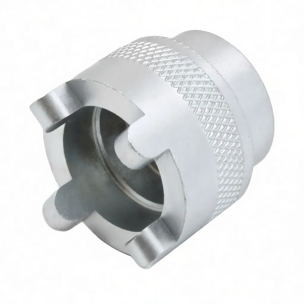 Side-angle view into socket showing three engagement tabs and knurled grip