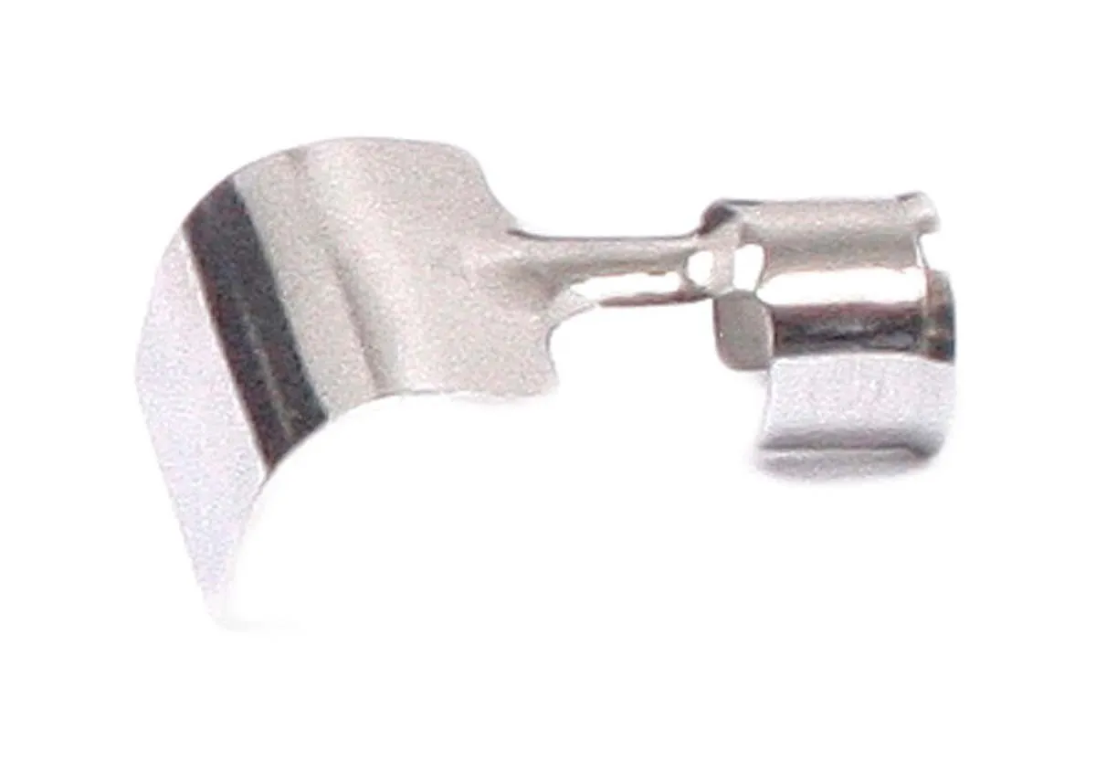 Small curved chrome-plated deflector/nozzle accessory with connector end