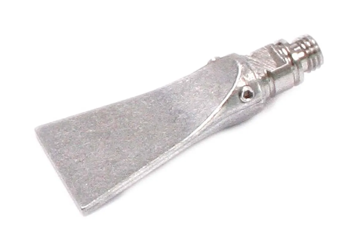 Flat spade/chisel metal tip accessory with threaded connector
