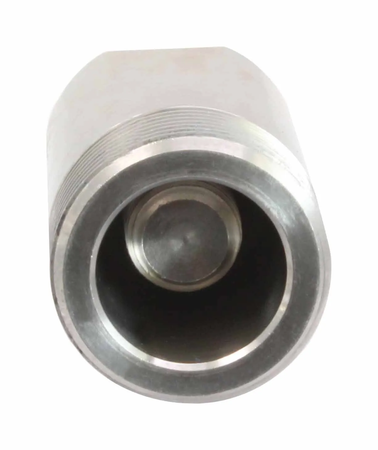 Front view into the hollow threaded opening of the clutch hub puller showing internal plunger/anvil.