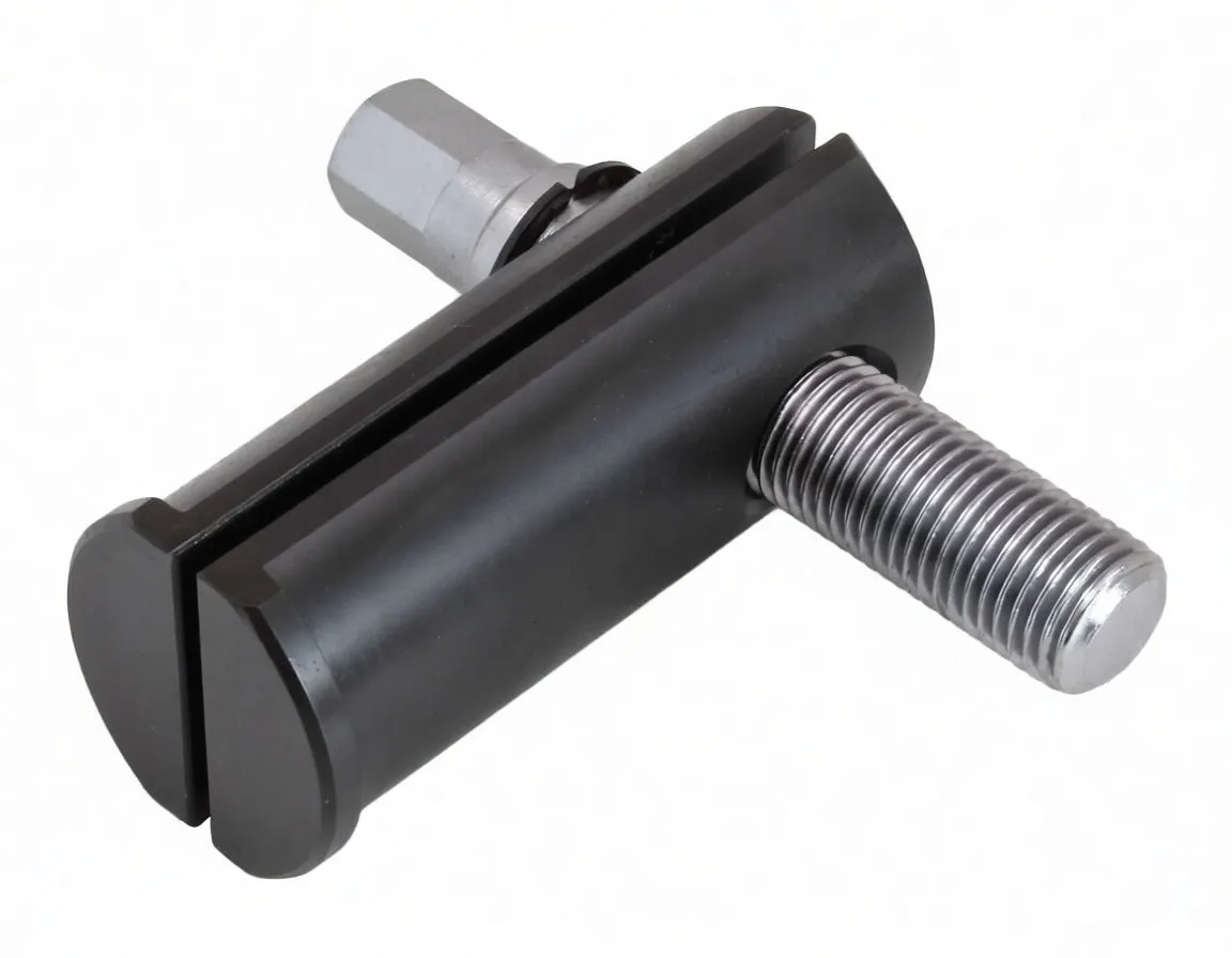 Angled side view of black split sleeve removal tool with visible ASTA A-MK364 text, threaded bolt and hex driver shank.