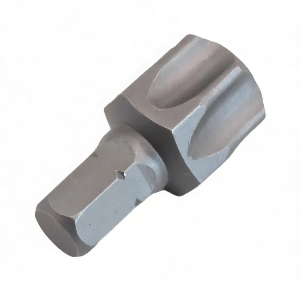 Side perspective of tamper-resistant T70 bit showing hex shank with ASTA stamp and star head