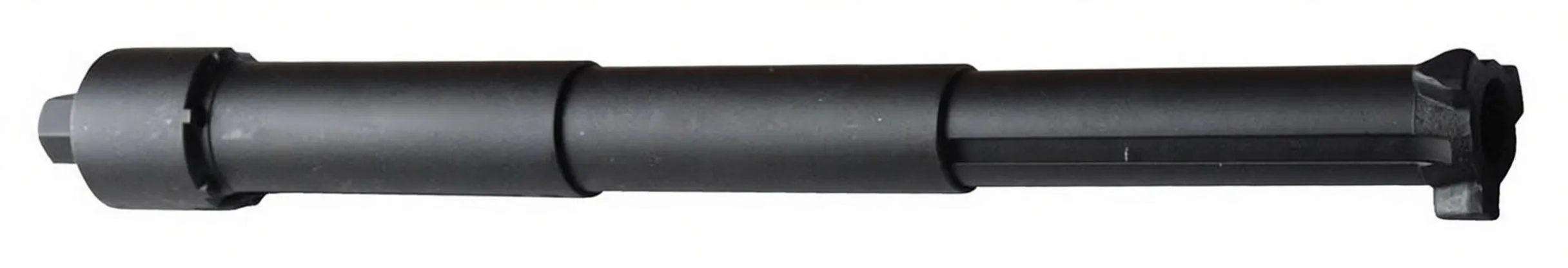 Long black metal drive rod for the spring compressor with hex drive end and printed model marking.