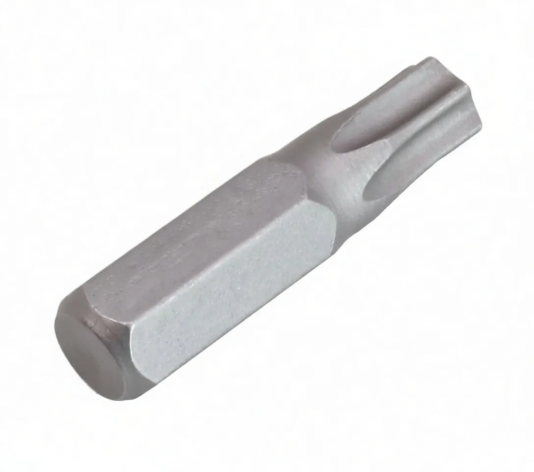 Side view of ASTA 1/4-inch T25 bit showing hex shank and Torx tip