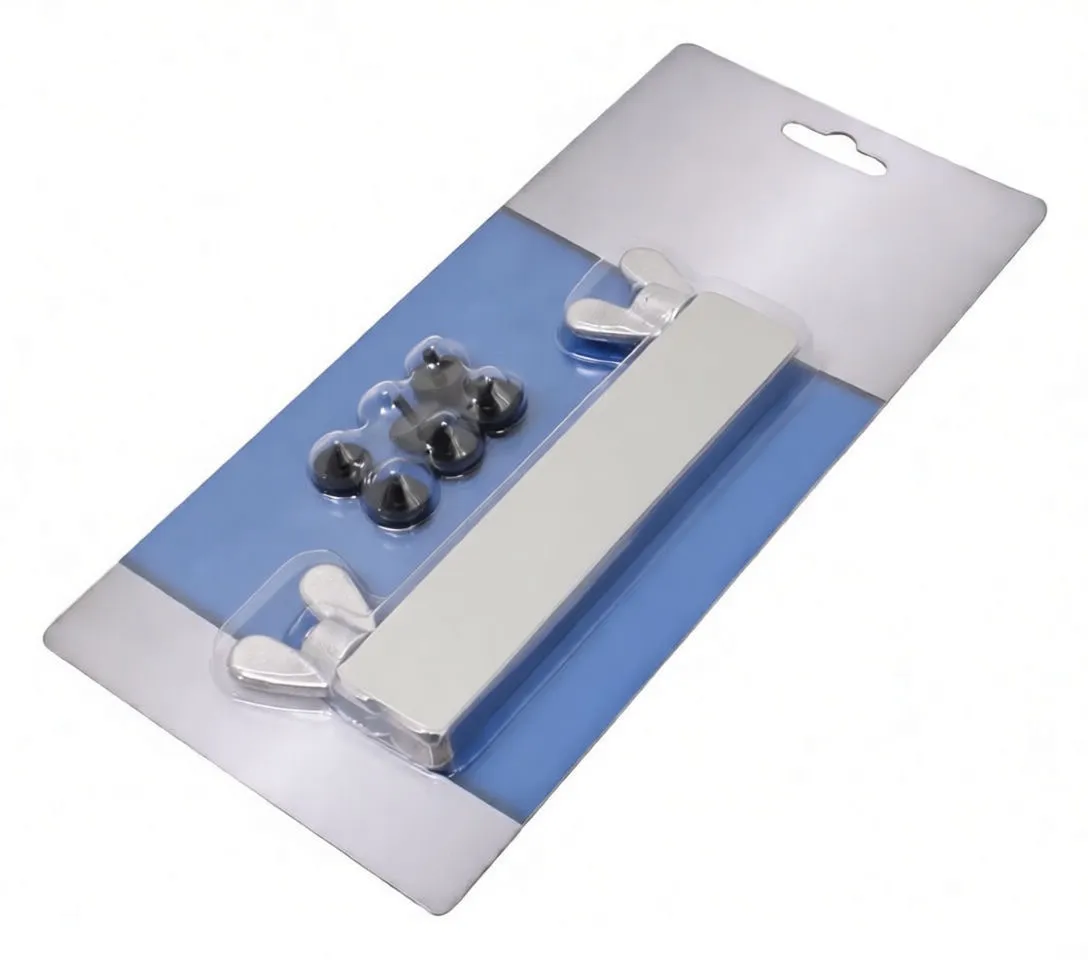 Blister-packaged tube flaring clamp and adaptor set with visible brand and product text