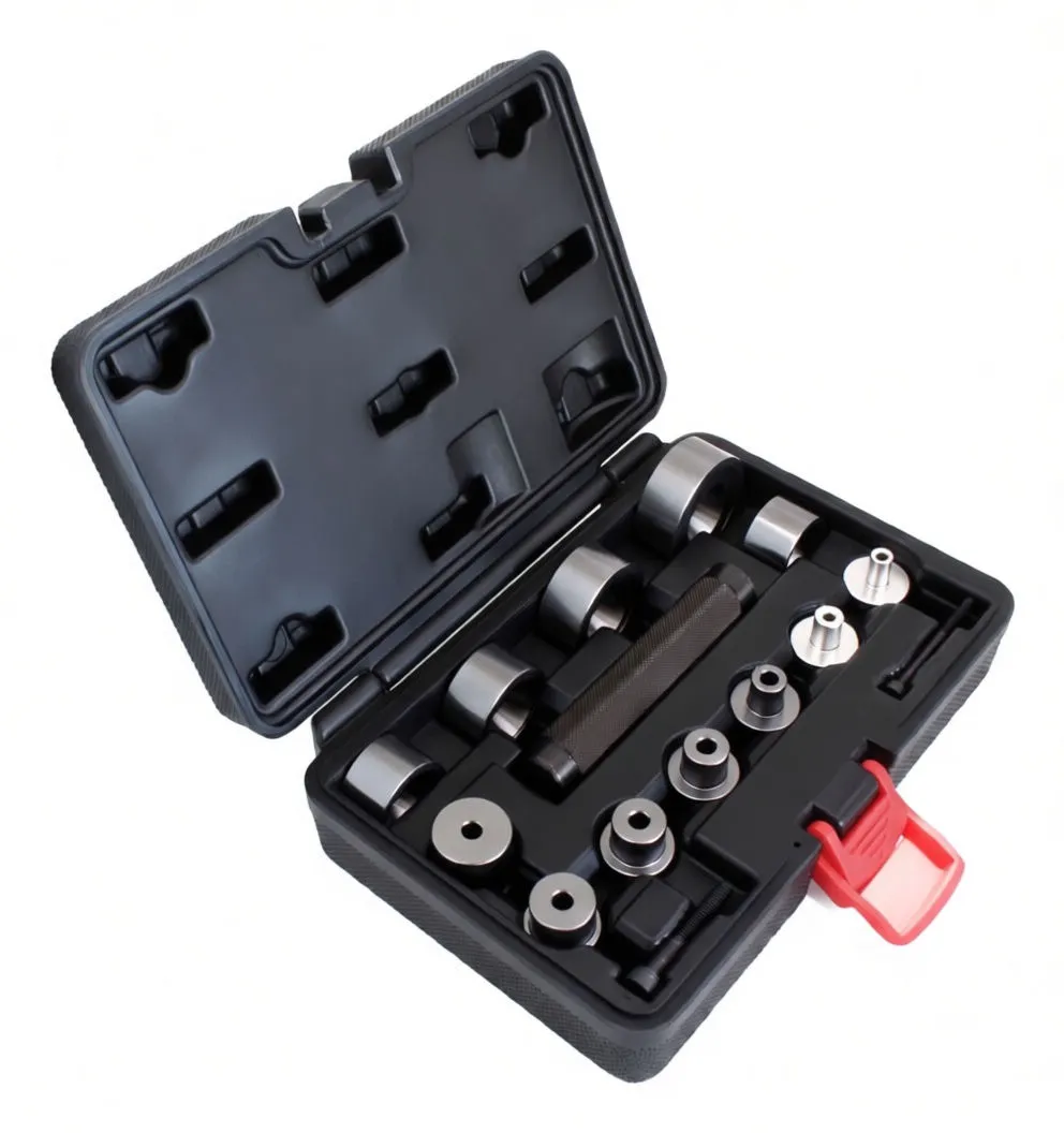 Universal Bearing Driver Set with Knurled Handle and Multiple Driver Cups