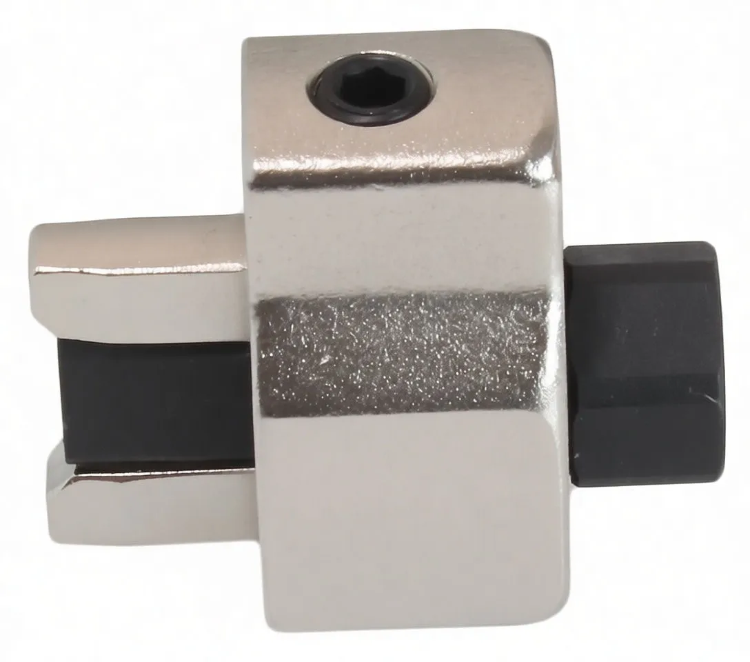 Front side view of a chrome claw separator tool showing jaws, black wedge, ASTA A-HL17W marking and rear hex drive