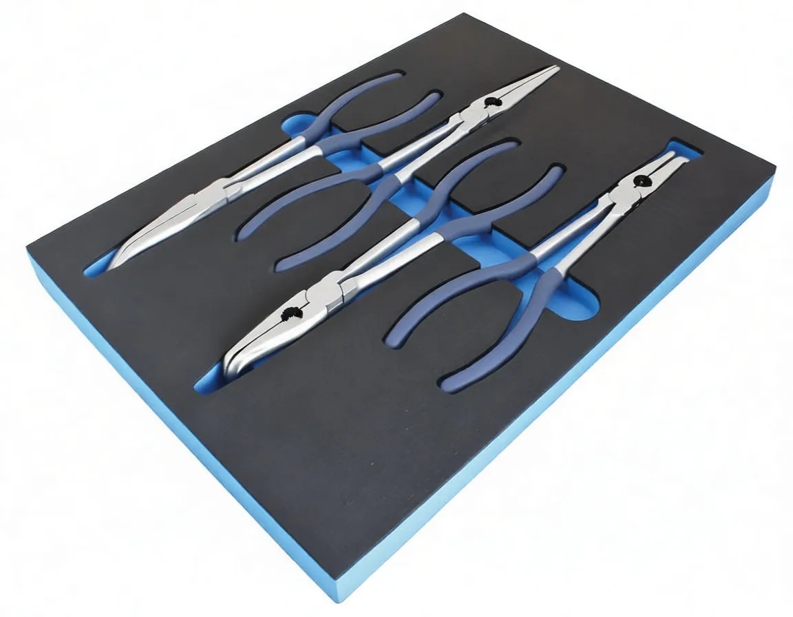 Four-panel specification image showing four A-280P plier models with labels A-280P45, A-280P0, A-280P90 and A-280P18 and size/angle text.